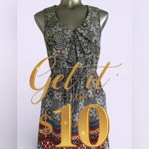 💲🔟Add-On 💟Sleeveless Tribal Print Dress